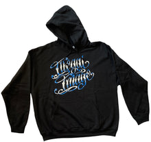 Load image into Gallery viewer, Illegal Image blue bandana lettering design hoodie